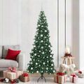 vidaXL Rohový umelý vianočný strom s 300 LED-i Zelená 210 cm PVC a kov