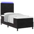 vidaXL LED box s pružinami s čelnou doskou Čierny 80 x 200 cm Zamat