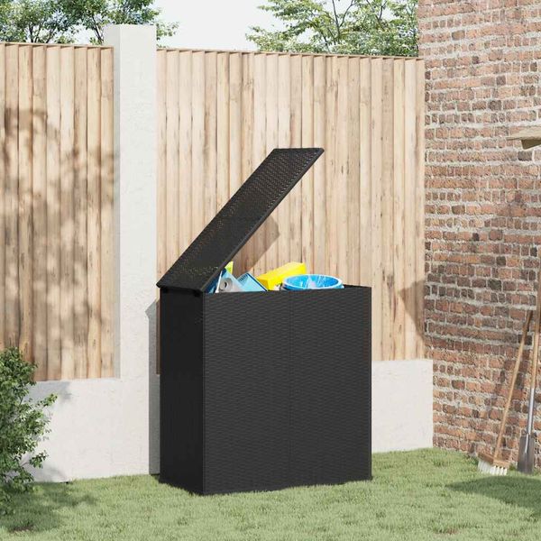vidaXL Záhradný úložný box z polyratanu 100x49x103,5 cm čierny
