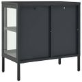 vidaXL Komoda antracitová 70x35x70 cm oceľ a sklo