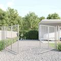 vidaXL Pletená záhradná brána strieborná 300x125 cm pozinkovaná oceľ