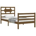 vidaXL Rám postele s čelom medovohnedý jednolôžko masívne drevo