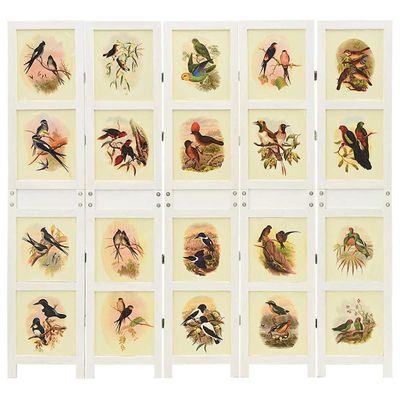 vidaXL Romdivider Panel Biela 176,5 x 165 cm MDF