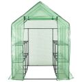 vidaXL Skleník s 12 policami oceľový 143x214x196 cm