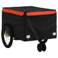 vidaXL Vozík za bicykel, čierno oranžový 30 kg, železo