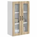vidaXL Nástenný sklenený kabinet PORTO Sonoma dub 60 x 31 x 100 cm