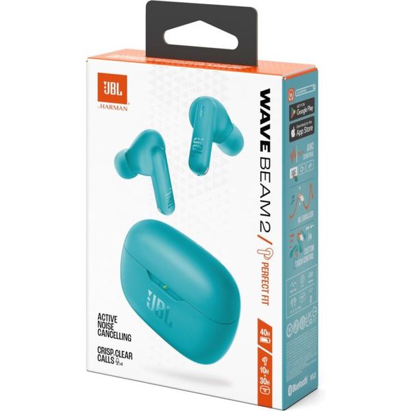 JBL Wave Beam 2, Bluetooth slúchadlá, modré