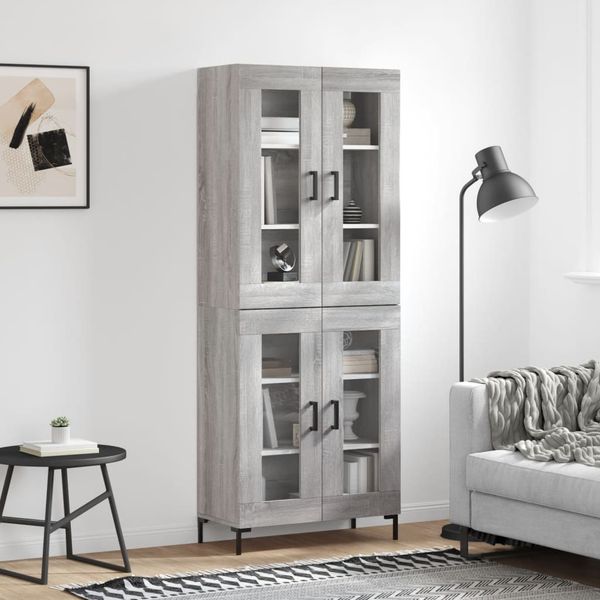 vidaXL Vysoká skrinka sivý dub sonoma 69,5x34x180 cm spracované drevo