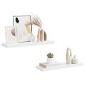 vidaXL Plávajúce nástenné police 2 ks, biele 80x23,5x3,8 cm, MDF