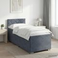 vidaXL Posteľ boxspring s matracom Tmavosivá 80 x 200 cm Zamat