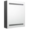 vidaXL LED kúpeľňová zrkadlová skrinka sivá 50x14x60 cm