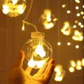 Vianočné osvetlenie ISO19736 svetelný záves s guľami 108 LED na USB, teplý biely