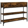 vidaXL Konzolový stolík dymový dub 100x25x75 cm kompozitné drevo
