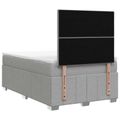vidaXL LED boxspring posteľ s matracom Svetlosivá 120 x 190 cm Látka