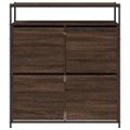 vidaXL Botník so 4 výklopnými zásuvkami hnedý dub 100x34x112 cm