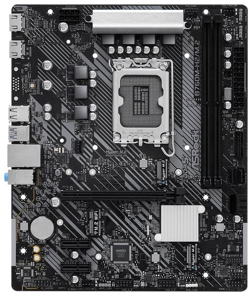 ASRock B760M-H2/M.2 / Intel B760 / LGA1700 / 2x DDR5 / 2x M.2 / HDMI / mATX Základná doska, Intel B760, LGA1700, 2× DDR5 DIMM (max. 96GB), 2× M.2, 2× HDMI, mATX