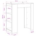 vidaXL Barový stôl 95 x 47 x 103,5 cm Kompozitné drevo Čierny dub