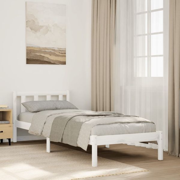vidaXL Extra dlhá posteľ bez matraca biela 90x220 cm masívna borovica