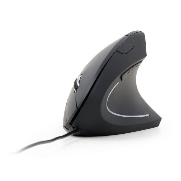 GEMBIRD ergonomická vertikálna myš, 3200dpi, 6 tlačidlová, káblová, USB, čierna