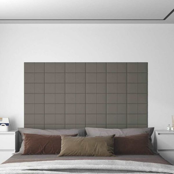 vidaXL Nástenné panely 12 ks bledosivé 30x15 cm zamat 0,54 m²