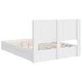 vidaXL Posteľový rám s úložným priestorom a čelom Biela 150 x 200 cm