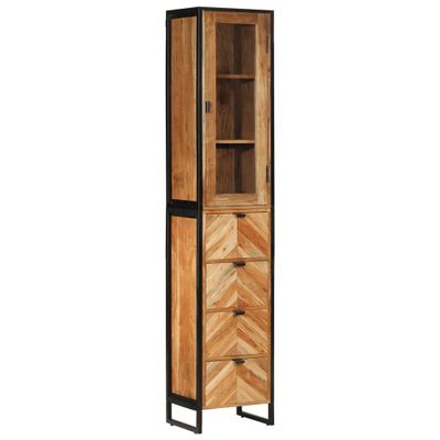 vidaXL Kúpeľňová skrinka 40x27x190 cm, železo a akáciový masív