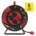Predlžovací kábel EMOS P084503 PROFI na bubne 50m / 4 zás. / čierny / guma-neoprén / 230V / 2,5 mm2