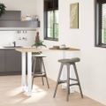 vidaXL Nohy barového stola, biele, 2 ks, 60 x (100-101) cm, oceľové