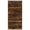 vidaXL Botník so 4 výklopnými zásuvkami dymový dub 80x21x163,5 cm