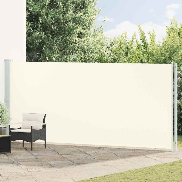 vidaXL Zaťahovacia bočná markíza 180x600 cm krémová