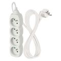 Predlžovací kábel 2 m / 4 zásuvky / biely / PVC / 1 mm2