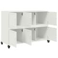 vidaXL Komoda biela 100,5x39x72 cm oceľ