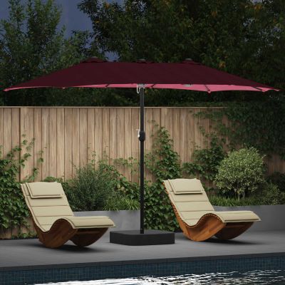 vidaXL Záhradný slnečník Bordeaux červená 385 x 209 x 244 cm Polyester