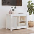 vidaXL TV skrinka biela 70x36,5x52 cm masívna borovica