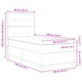 vidaXL Posteľ s pružinovým rámom Krémová 90 x 190 cm látka