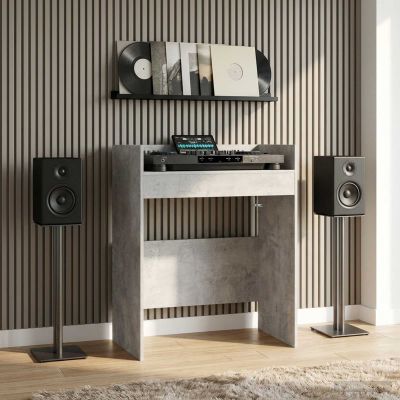 vidaXL DJ stôl Betónovo sivá 82 x 45 x 102 cm Kompozitné drevo