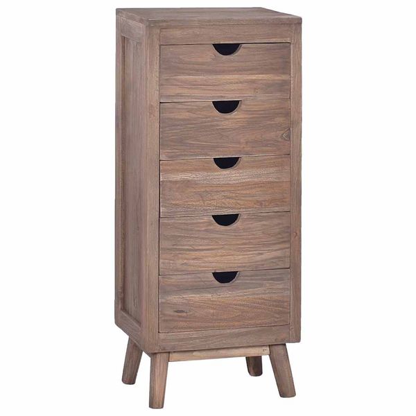 vidaXL Komoda s 5 zásuvkami 40x30x100 cm teakový masív