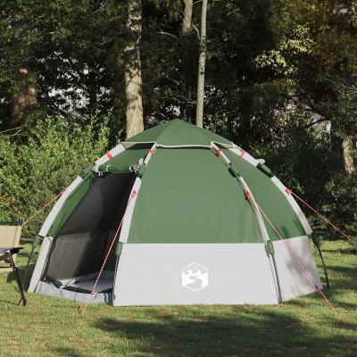 vidaXL Rýchly stan s pršiplášťom pre 4 osoby Zelená 280 x 280 x 160 cm