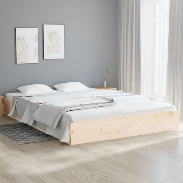 vidaXL Posteľný rám, drevený masív 180x200 cm, Super King