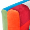vidaXL Kreslo v tvare kocky s chrómovými nohami, patchwork, látka
