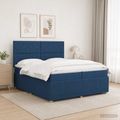 vidaXL LED boxspring posteľ s matracom Modrá 200 x 200 cm Látka