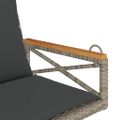 vidaXL Hojdacia lavica s vankúšmi sivá 63x62x40 cm polyratan