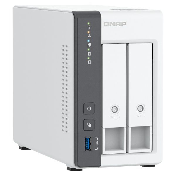 QNAP TS-216G (4core 2,0GHz + NPU, 4GB RAM, 2x SATA, 1x GbE, 1x 2,5GbE, 2x USB 2.0, 1x USB 3.2) Sítové úložište NAS, 2× 2,5"/3,5" SATA III, quad-core 2,0GHz, 4GB RAM, 2× LAN, 2× USB 2.0, 1× USB 3.2 Gen1, bílé