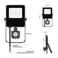 LED reflektor VISIO s pohybovým čidlom, 10W, neutrálna biela, čierný