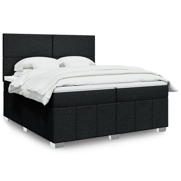 vidaXL Boxspring posteľ s matracom čierna 200x200 cm látka