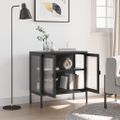 vidaXL Komoda čierna 70x35x70 cm sklo a oceľ