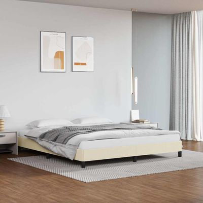 vidaXL Posteľný rám krémový 180x200 cm umelá koža
