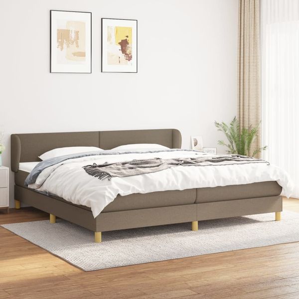 vidaXL Boxspring posteľ s matracom sivohnedý 200x200 cm látka