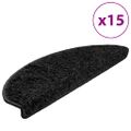 vidaXL Schodové rohože 15 ks 65x21x4 cm čierne polkruhové veľké