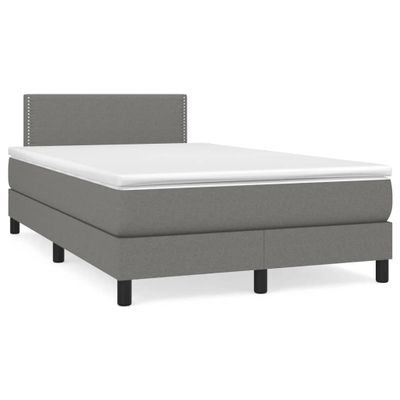 vidaXL Boxspring posteľ s matracom, tmavosivá 120x190 cm, látka